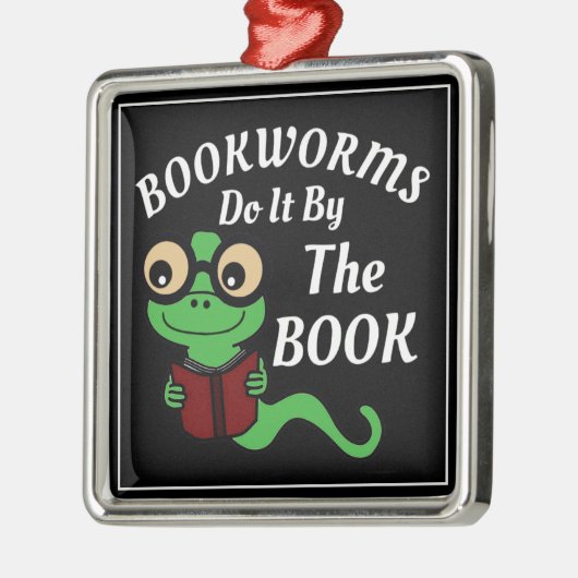 Boekenworm Humor Metalen Ornament (Links)