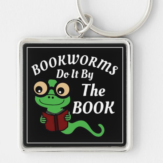 Boekenworm Humor Sleutelhanger (Voorkant)