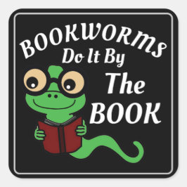 Boekenworm Humor Vierkante Sticker