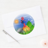 Boekenworm Leuke Leuke Leuke Kind School Ronde Sti Sticker (Envelop)