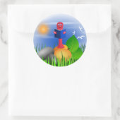 Boekenworm Leuke Leuke Leuke Kind School Ronde Sti Sticker (Tas)