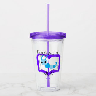 Boekenworm mama acryl drinkbeker