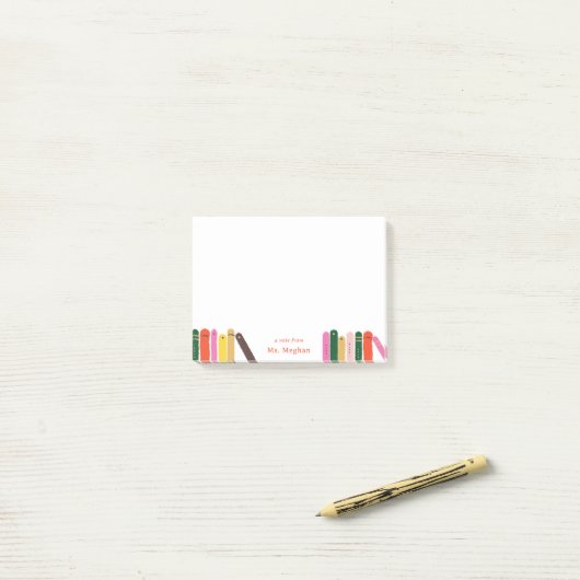 Boekenworm notitie van de leraar post-it® notes (Op bureau)