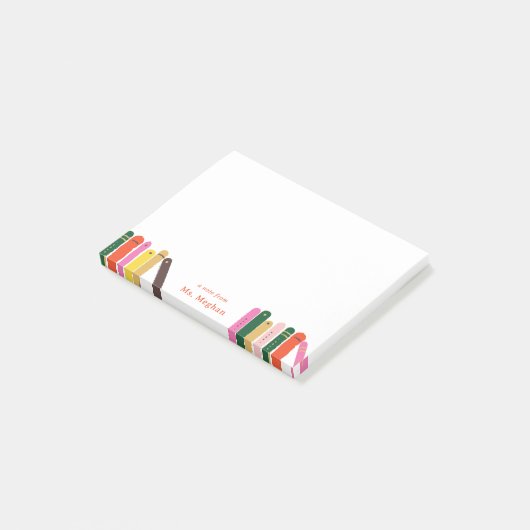 Boekenworm notitie van de leraar post-it® notes (Schuin)
