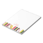 Boekenworm notitie van Teacher Custom Notitieblok (Linkerzijde)