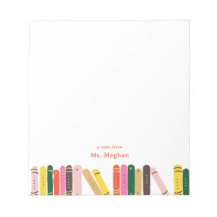 Boekenworm notitie van Teacher Custom Notitieblok