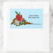 Boekenworm Red Apple Teacher Rechthoekige Sticker (Tas)