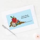 Boekenworm Red Apple Teacher Rechthoekige Sticker (Envelop)