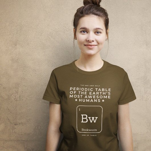 Boekenworm slimme periodieke tabel t-shirt