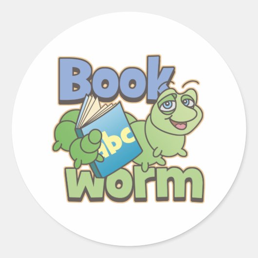 Boekenworm Sticker (Voorkant)