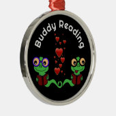 Boekenwormen Buddy Reading Metalen Ornament (Rechts)