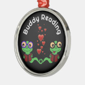 Boekenwormen Buddy Reading Metalen Ornament (Links)