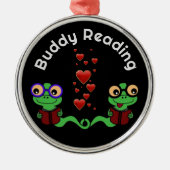 Boekenwormen Buddy Reading Metalen Ornament (Voorkant)