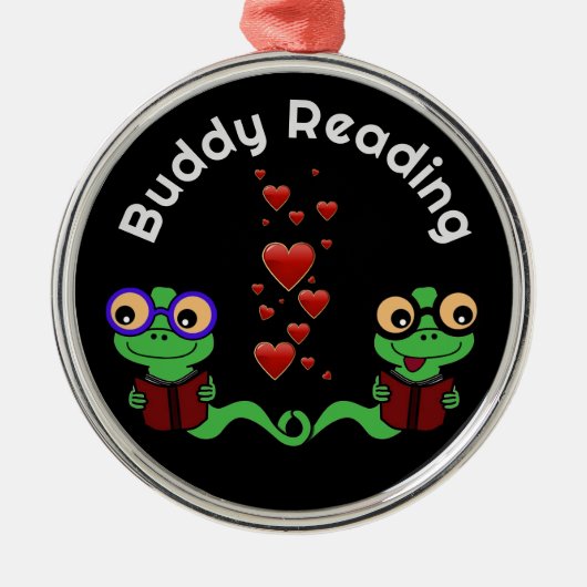 Boekenwormen Buddy Reading Metalen Ornament (Voorkant)