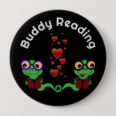 Boekenwormen Buddy Reading Ronde Button 4,0 Cm (Voorkant)
