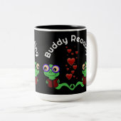 Boekenwormen Buddy Reading Tweekleurige Koffiemok (Voorkant rechts)