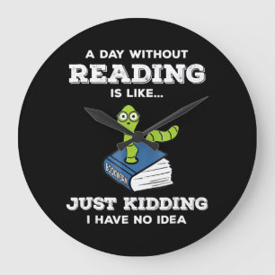 boekenwurk cadeau voor lezen van boeken grote klok