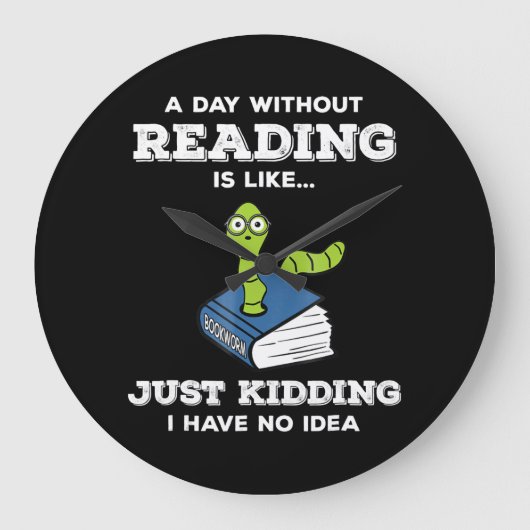 boekenwurk cadeau voor lezen van boeken grote klok (Voorkant)