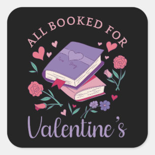 Boekenwurm - Alles geboekt voor Valentijns II Vierkante Sticker