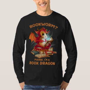Boekenwurm alsjeblieft ik ben een boeken-draak Dr T-shirt