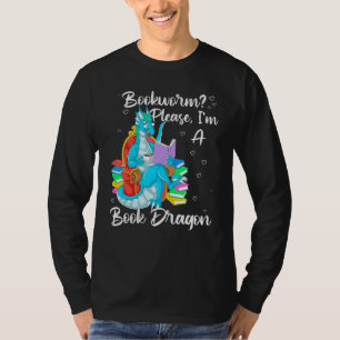 Boekenwurm alsjeblieft ik ben een boeken-draak t-shirt