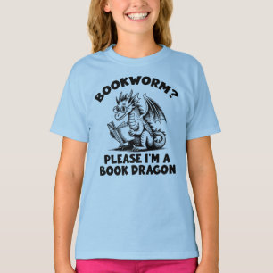 Boekenwurm alsjeblieft ik ben een boekendragon t-shirt