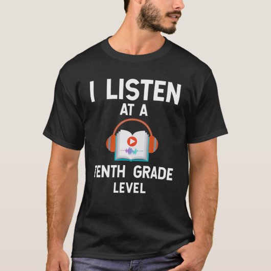 Boekenwurm Audiobook Lover - Ik luister op een tie T-shirt (Voorkant)