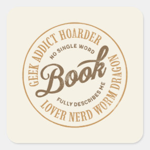 Boekenwurm Beschrijving Vierkante Sticker