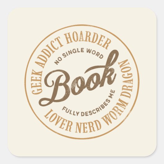 Boekenwurm Beschrijving Vierkante Sticker (Voorkant)