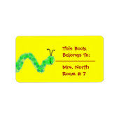 Boekenwurm Boek Bord Etiket (Voorkant)