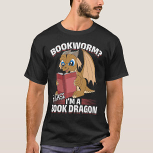 Boekenwurm boek lezen fantasie draak schattig boek t-shirt