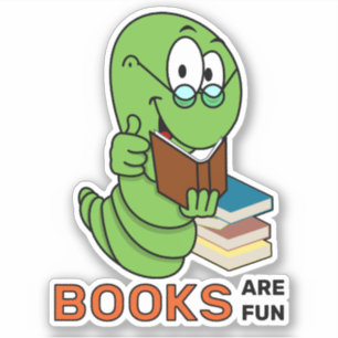 Boekenwurm Boeken Zijn Leuk Sticker