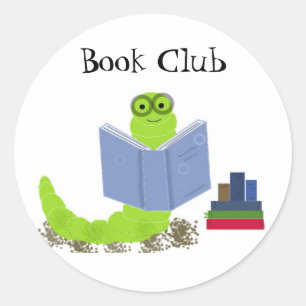 Boekenwurm Boekenclub Sticker