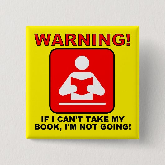 Boekenwurm Boekenliefhebber Grappige Knoop Badge S Vierkante Button 5,1 Cm (Voorkant)