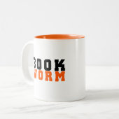 Boekenwurm, boekenliefhebber tweekleurige koffiemok (Voorkant links)