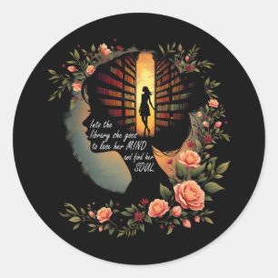 Boekenwurm Boekenliefhebber Vrouwen Meisjes Weegsc Ronde Sticker