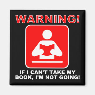 Boekenwurm Boekenliefhebber Waarschuwing Grappige  Magneet