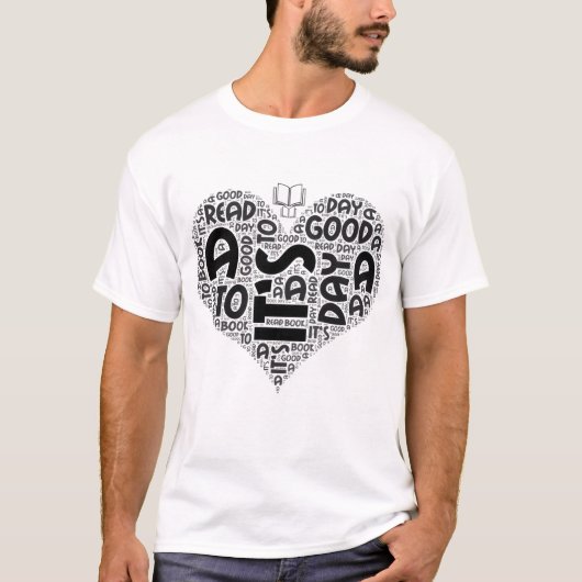 Boekenwurm Cadeau Schattig Lezer Hartvorm Woord T-shirt (Voorkant)