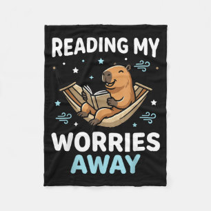 Boekenwurm capybara boek - lezende mannen vrouwen fleece deken