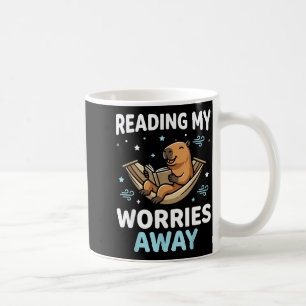 Boekenwurm capybara boek - lezende mannen vrouwen koffiemok