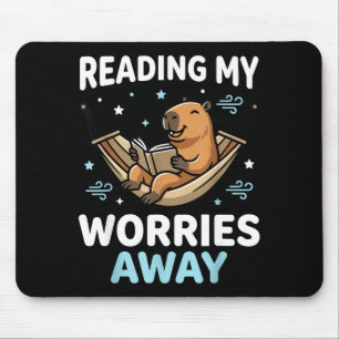 Boekenwurm capybara boek - lezende mannen vrouwen muismat