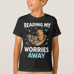 Boekenwurm capybara boek - lezende mannen vrouwen t-shirt