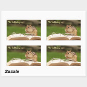 Boekenwurm Chipmunk Bookplate Rechthoekige Sticker (Vel)