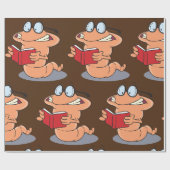 Boekenwurm Die Een Boek Leest Cadeaupapier (Vlak)