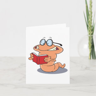 Boekenwurm Die Een Boek Leest Kaart