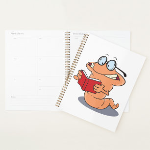 Boekenwurm Die Een Boek Leest Planner