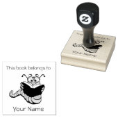 Boekenwurm Ex Libris Ontwerp Houten Stempel (Gestempeld)