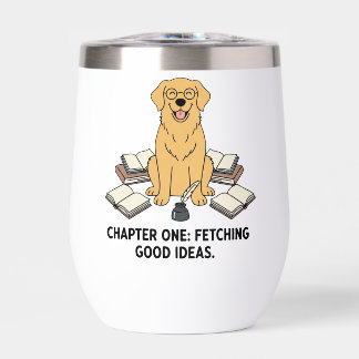Boekenwurm Golden Retriever Schrijvers Muze Design
