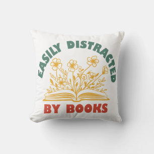 Boekenwurm Grappig gemakkelijk afgeleid door boeke Kussen