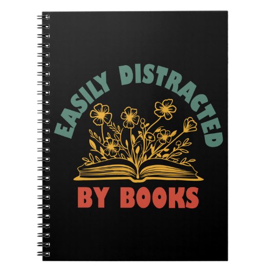 Boekenwurm Grappig gemakkelijk afgeleid door boeke Notitieboek (Voorkant)